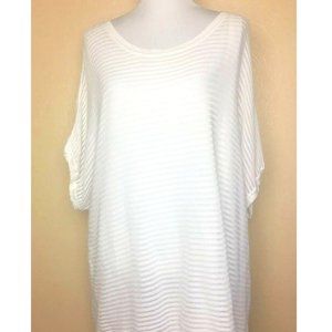 LANE BRYANT 22/24 2X3X Kimono Top White Semi Sheer